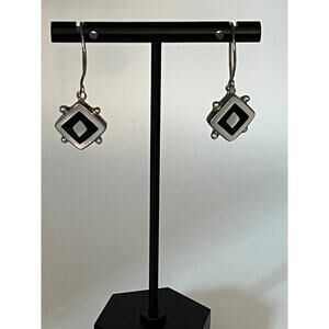 Rare Aceloni Vintage sterling mother of pearl, black onyx inlay signed
